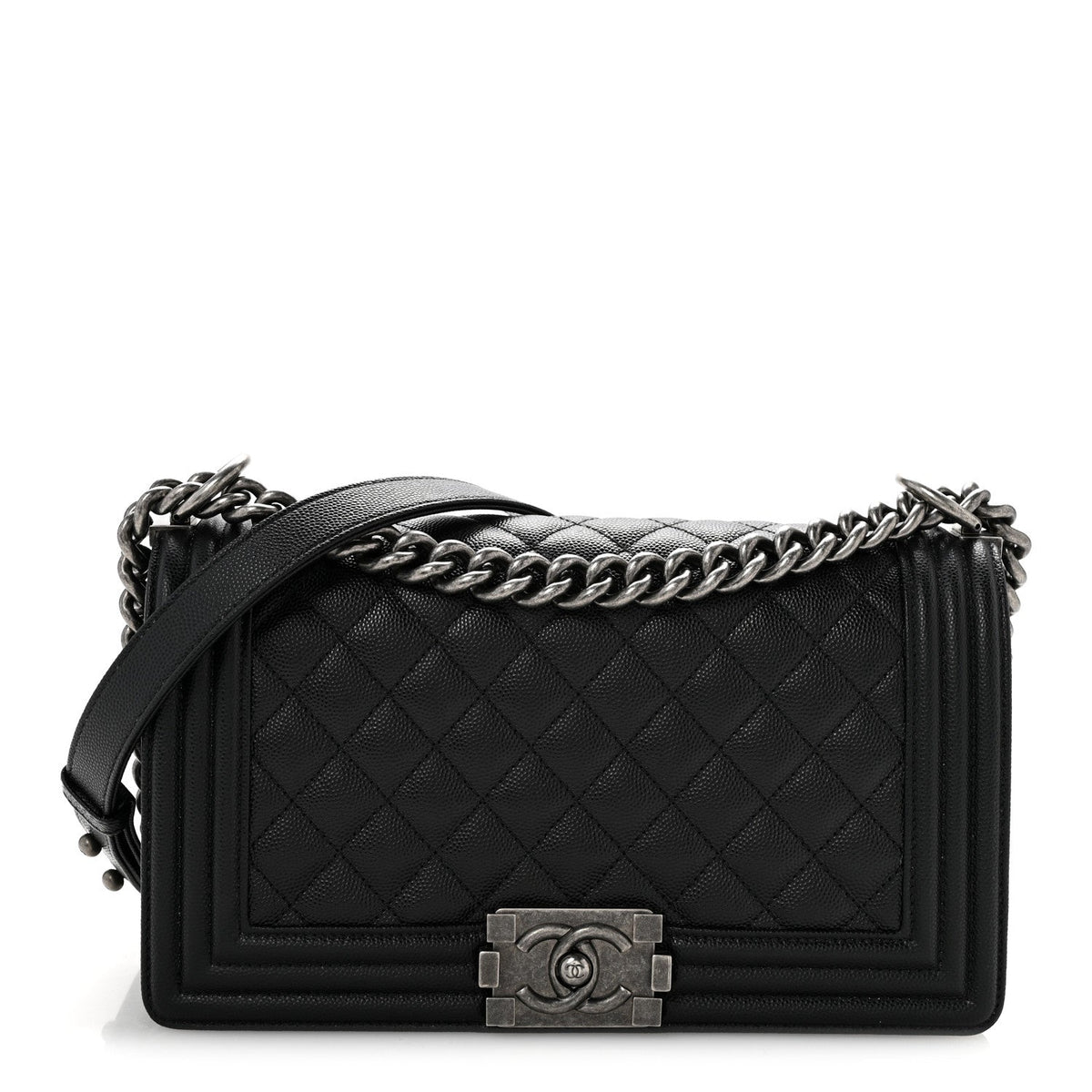 Caviar Quilted Medium Boy Flap Black