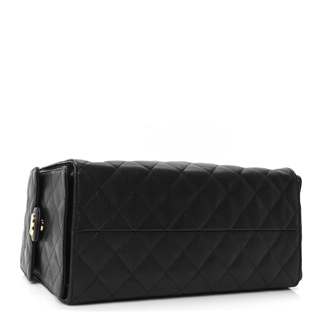 Caviar Quilted Medium Chanel 25 Handbag Black