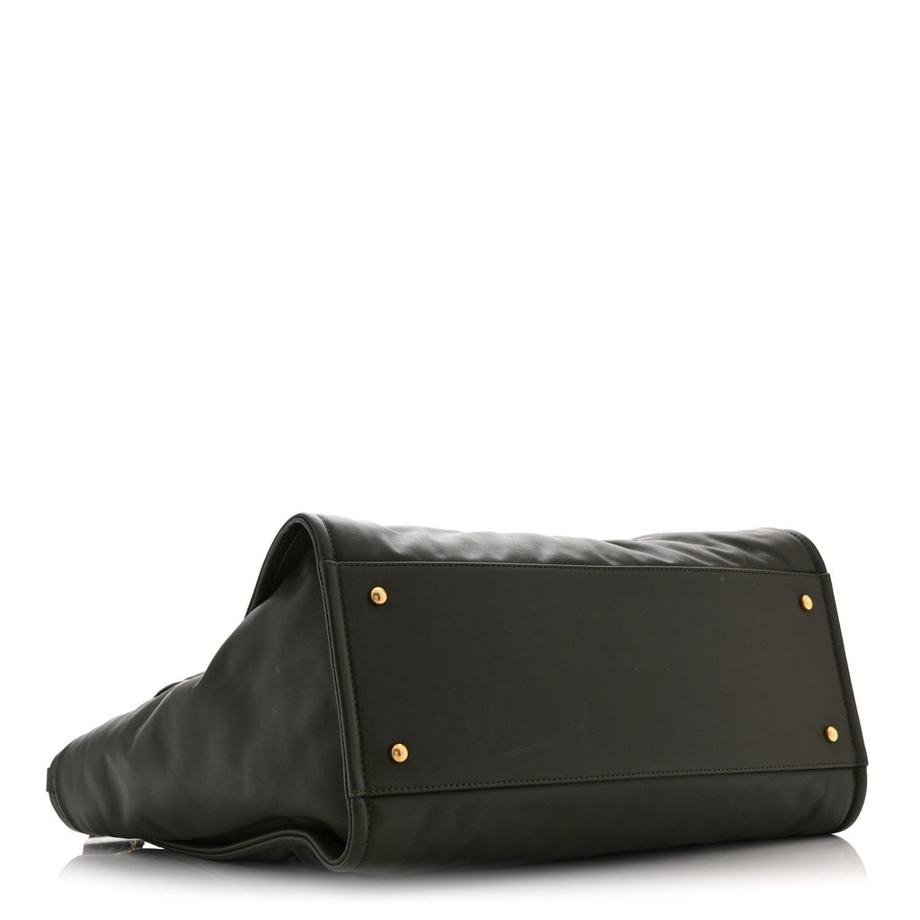 Calfskin Embossed Medium Deauville Tote Khaki