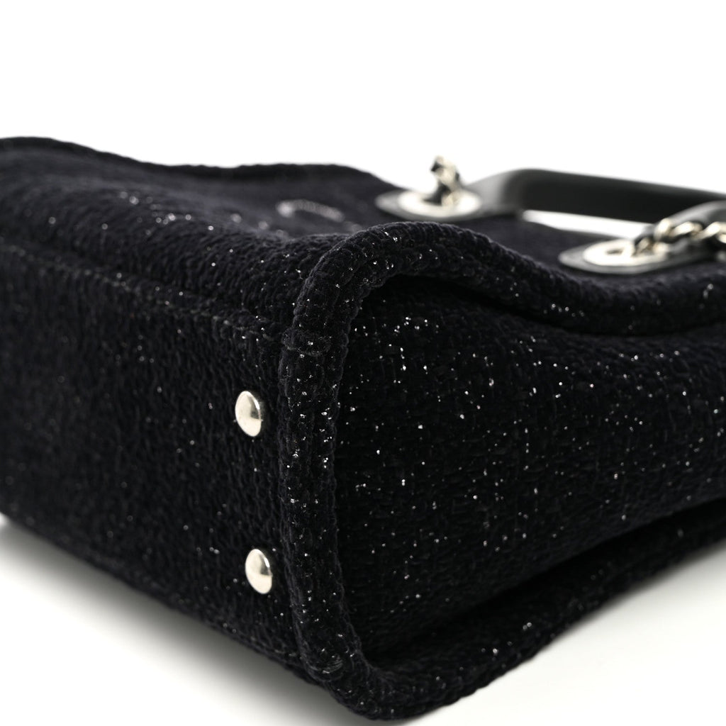 Lurex Canvas Mini Deauville Tote Black