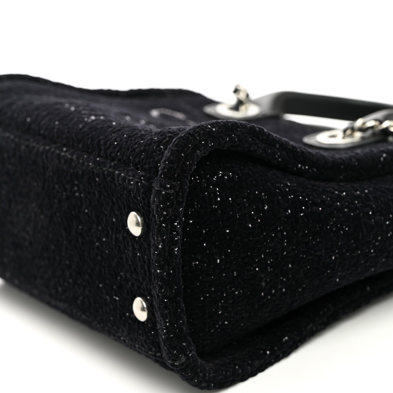 Lurex Canvas Mini Deauville Tote Black