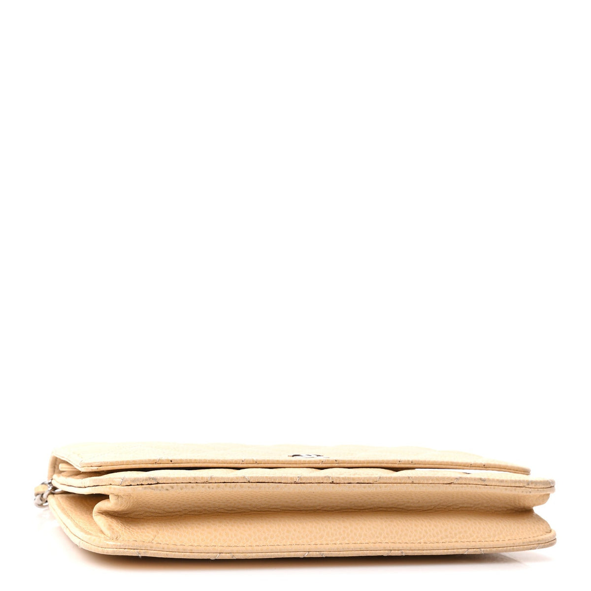 Caviar Quilted Wallet on Chain WOC Beige Clair