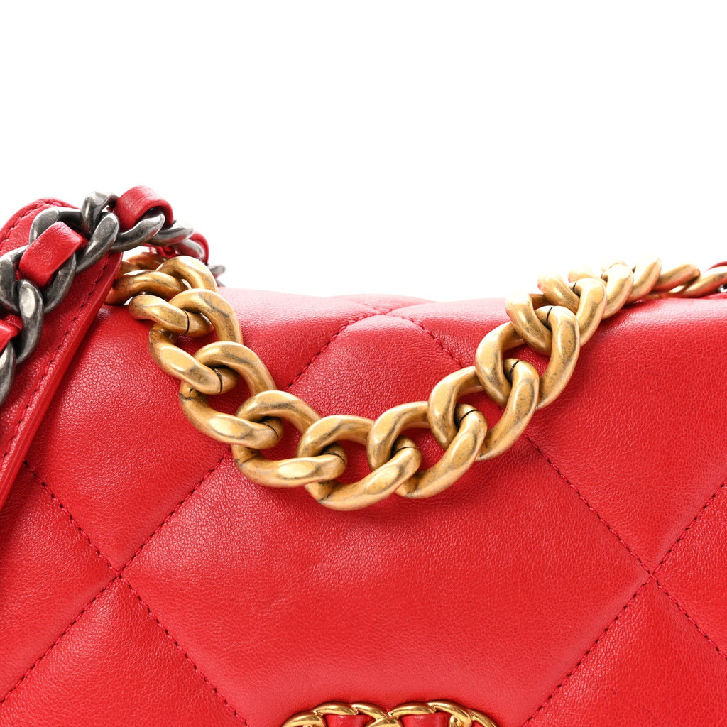 Goatskin Quilted Medium Chanel 19 Flap Pink