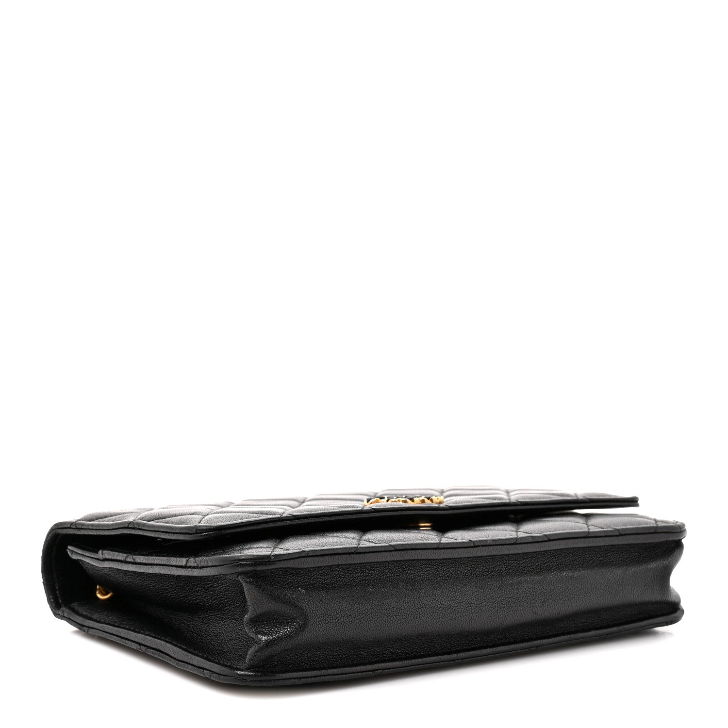 Lambskin Quilted Infinity Wallet On Chain WOC Black