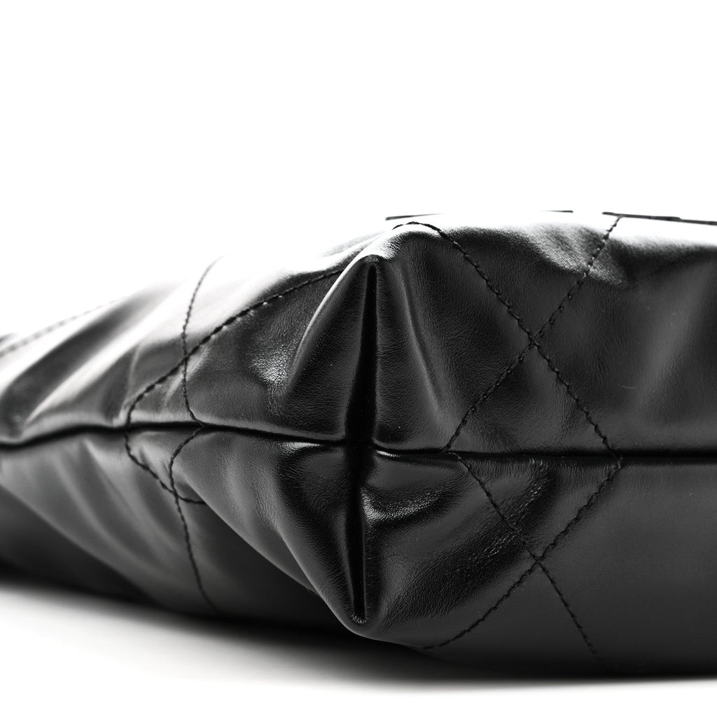 Shiny Calfskin Quilted Mini Chanel 22 So Black