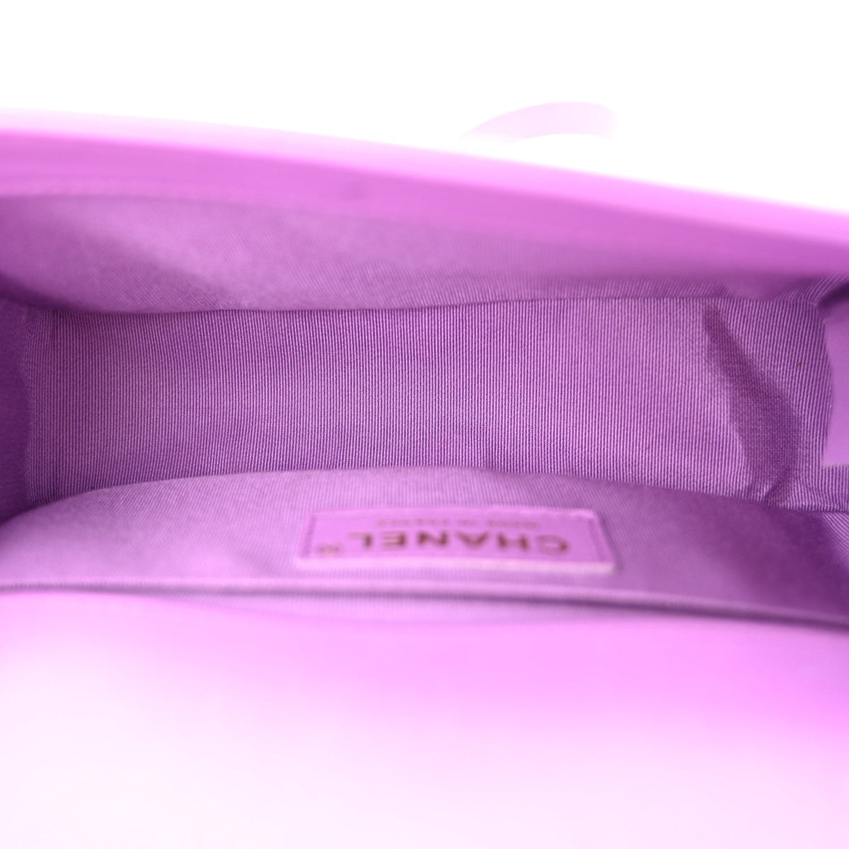 Lambskin Chevron Quilted Small Boy Flap Purple