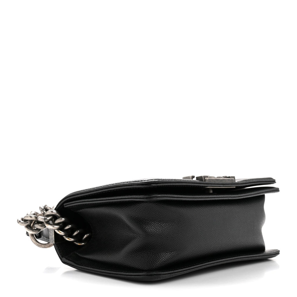 Caviar Quilted Small Boy Flap Black