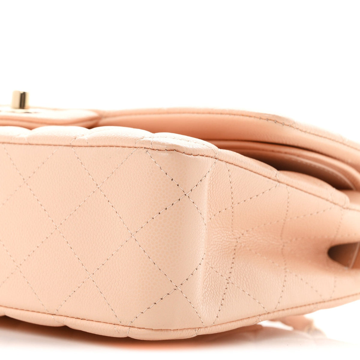 Caviar Quilted Medium Double Flap Light Pink