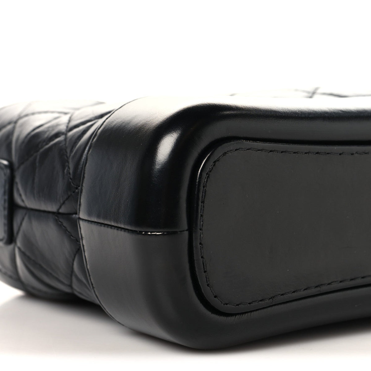 Aged Calfskin Quilted Small Gabrielle Hobo Black