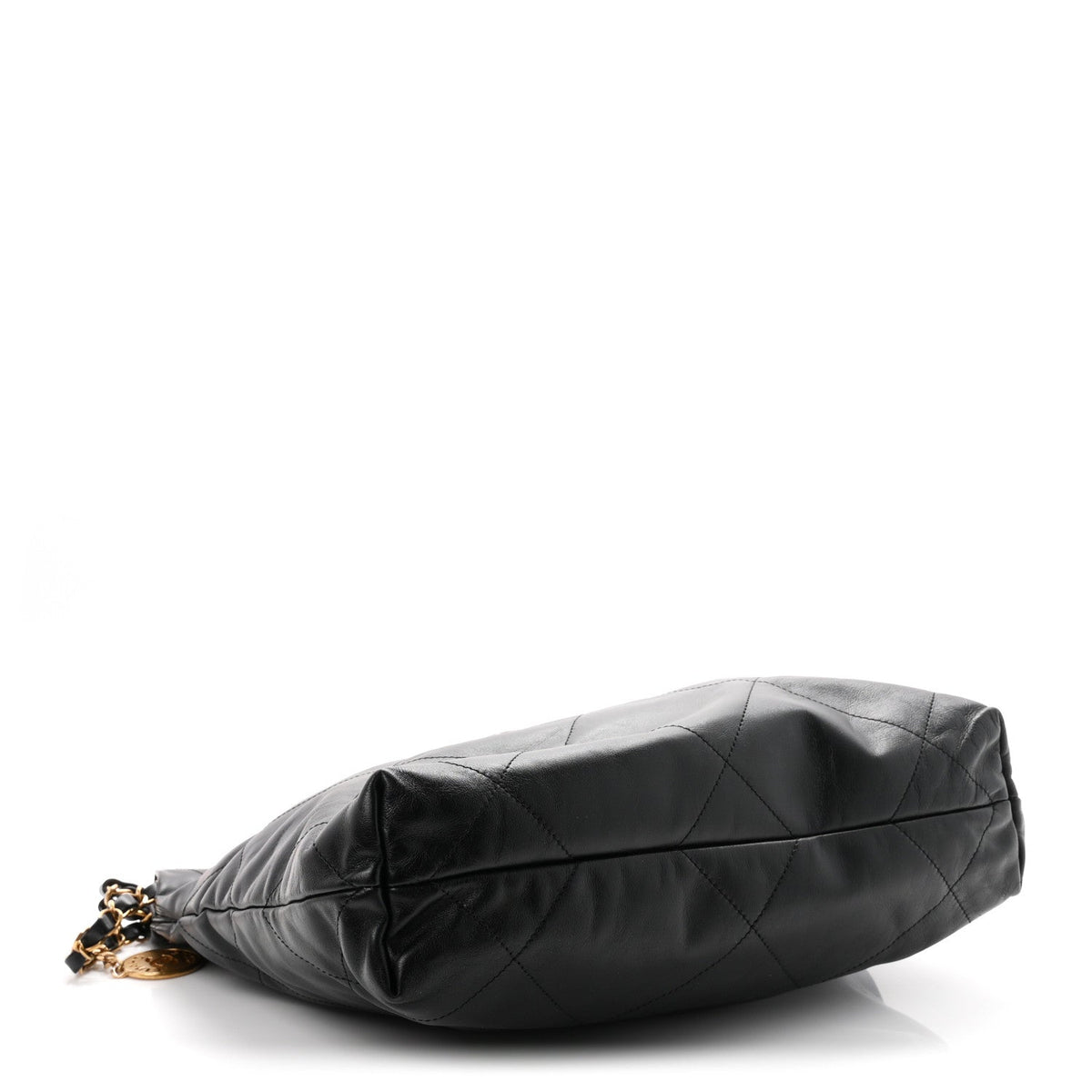 Shiny Calfskin Quilted Small Chanel 22 Black