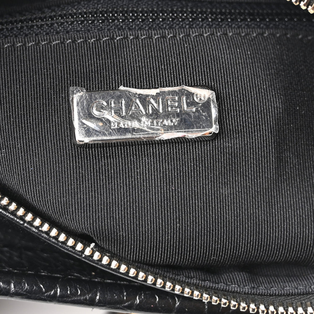 Calfskin Crocodile Embossed Small Gabrielle Cocodile Hobo Black