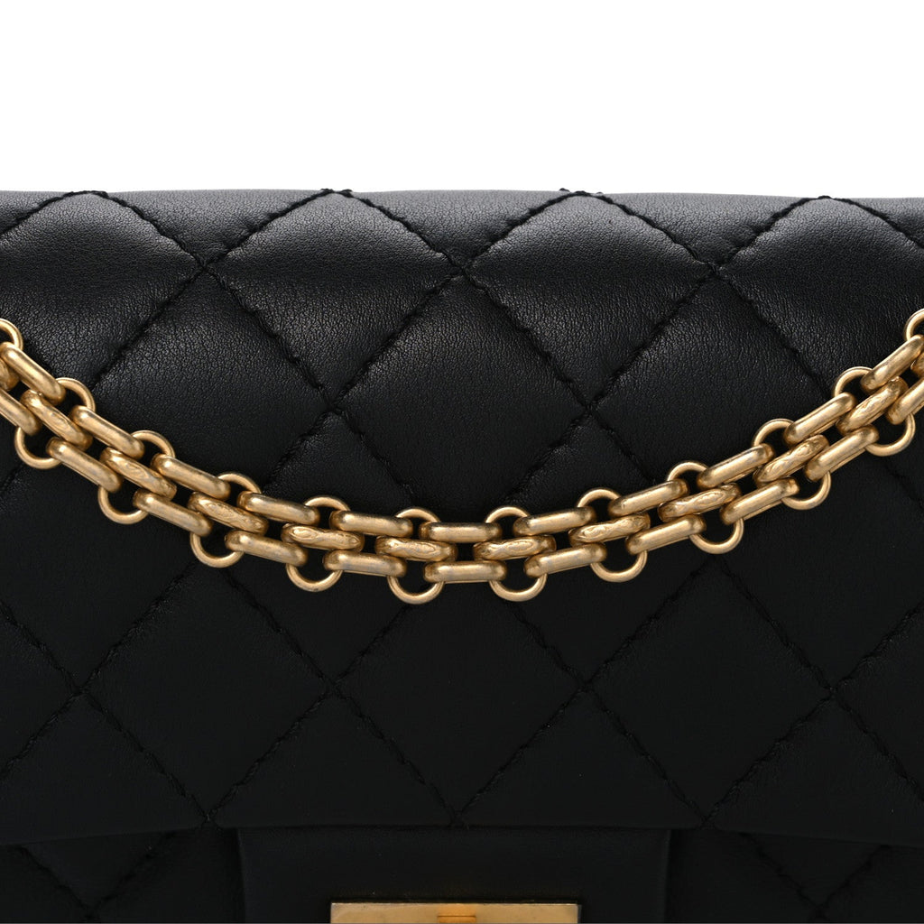 Calfskin Quilted 2.55 Reissue Mini Flap Black