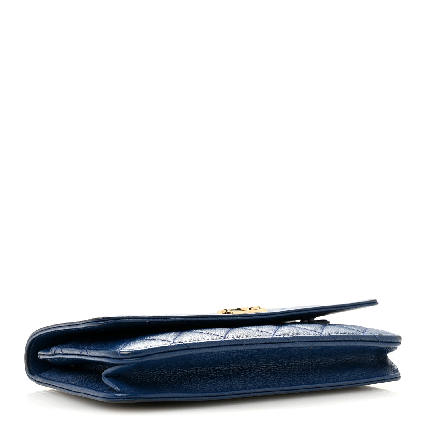 Caviar Quilted Boy Wallet On Chain WOC Dark Blue