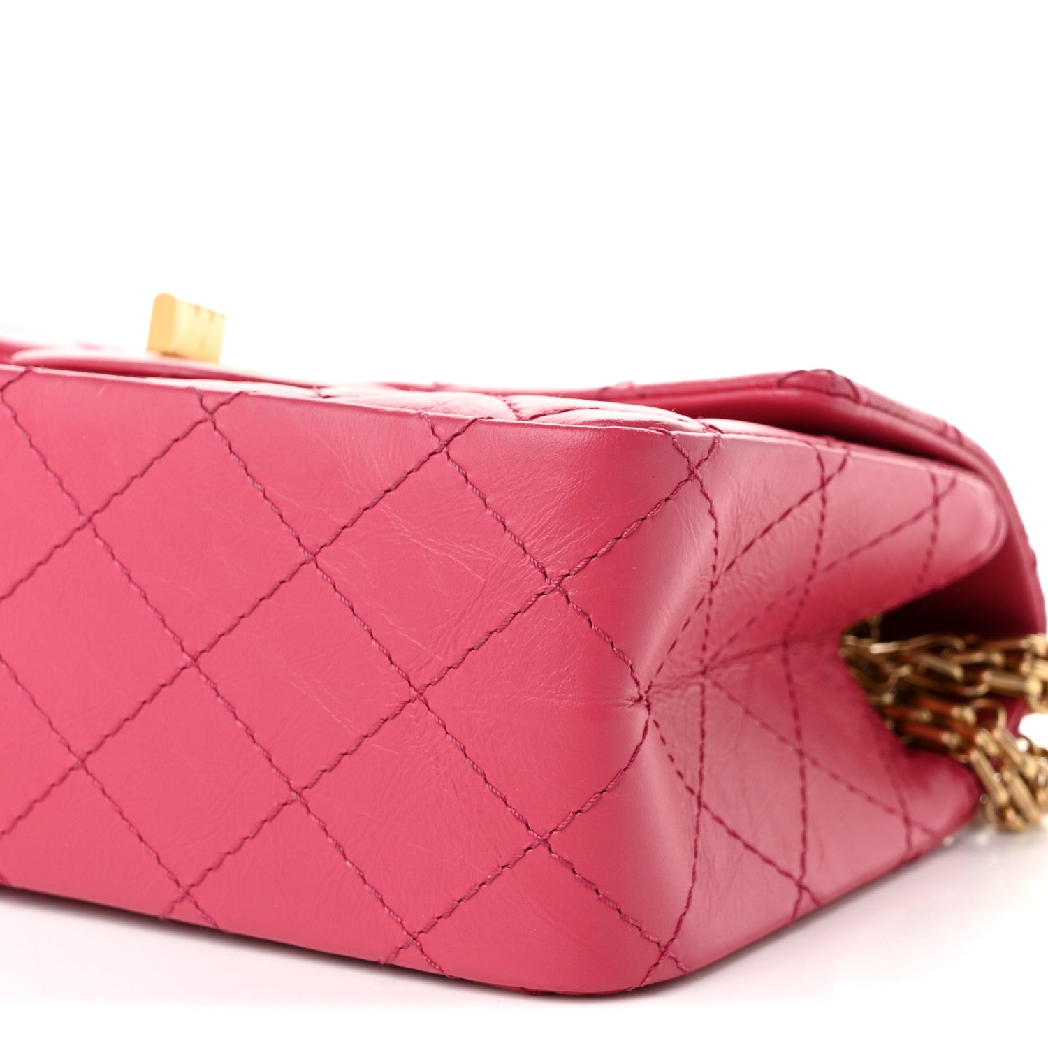 Aged Calfskin Quilted 2.55 Reissue Mini Flap Pink