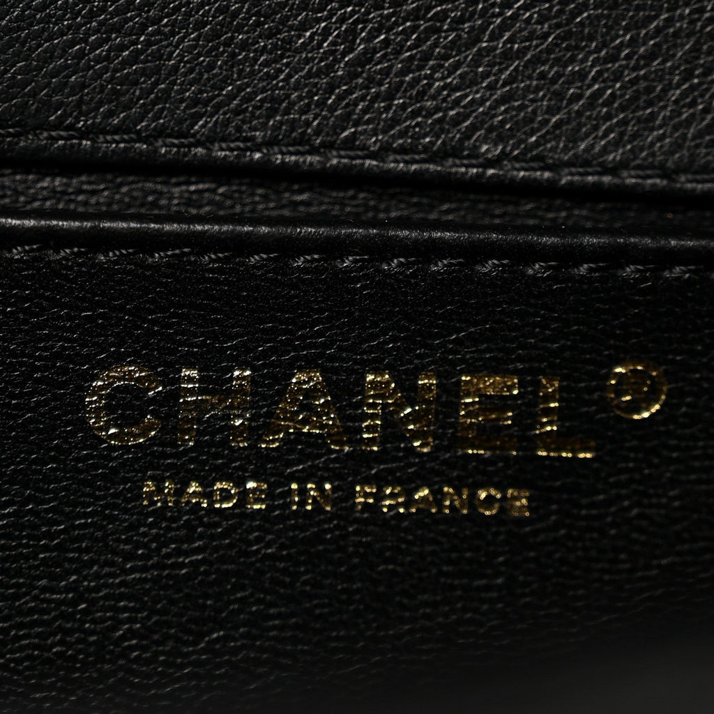 Lambskin Quilted Medium Top Handle Boy Flap Black