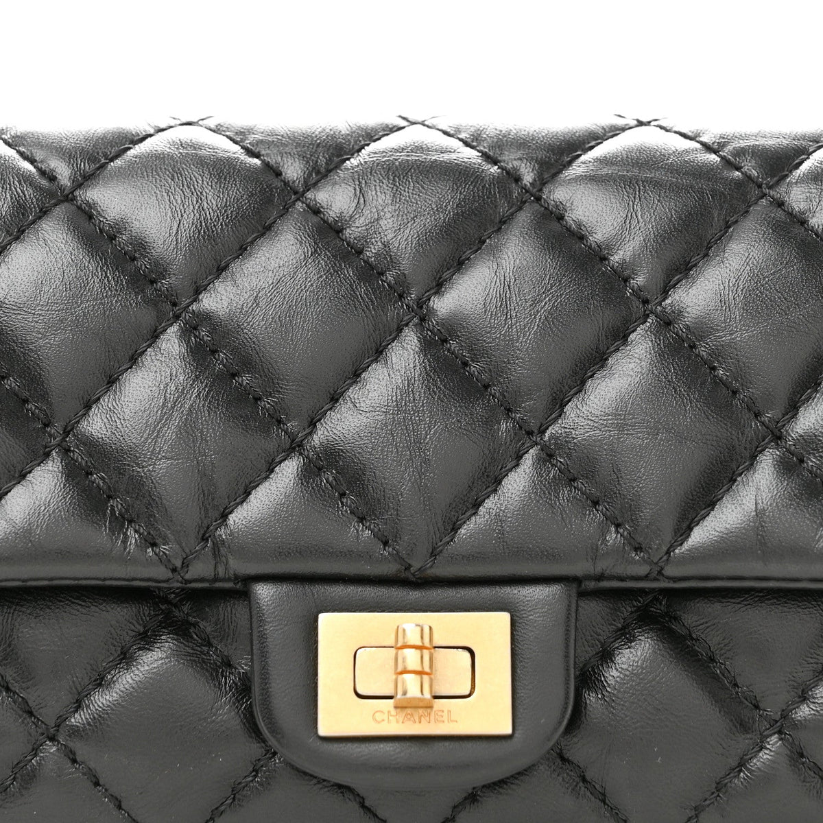Aged Calfskin Quilted 2.55 Reissue Chain Waist Bag Black