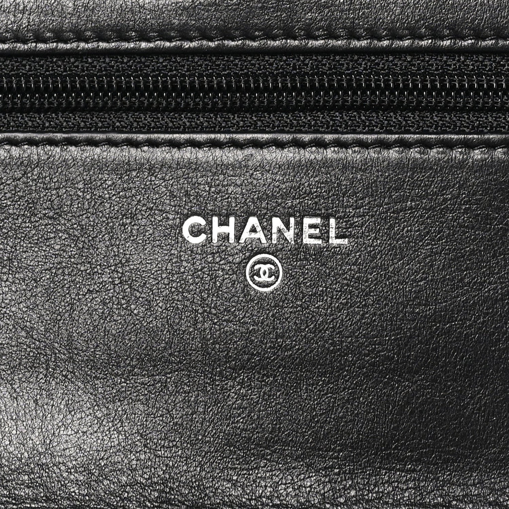 Lambskin Quilted Boy Wallet On Chain WOC So Black