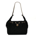 Tweed Quilted Small Chanel 25 Handbag Black
