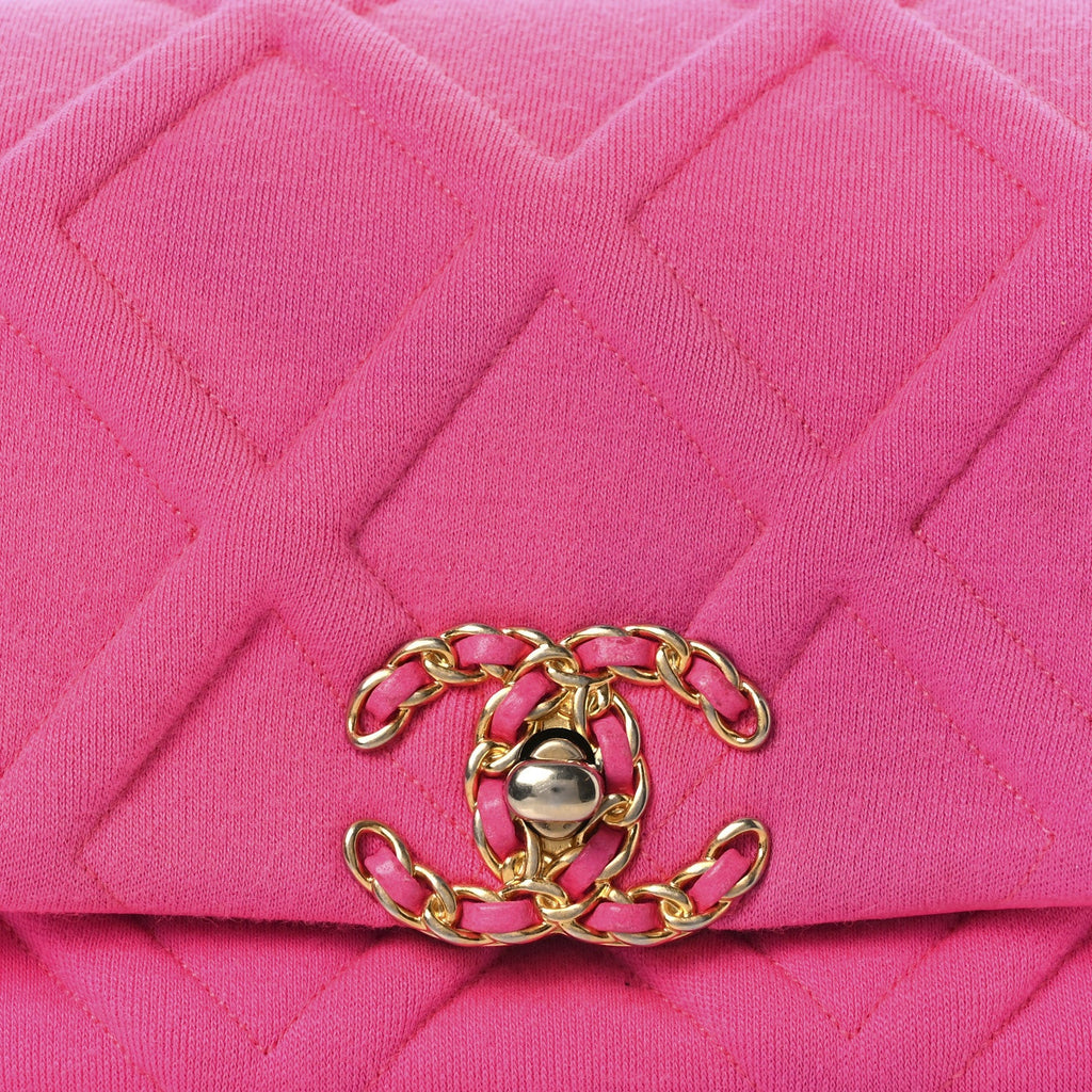 Jersey Quilted Chanel 19 Waist Bag Pink