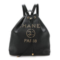 Caviar Deauville Drawstring Backpack Black