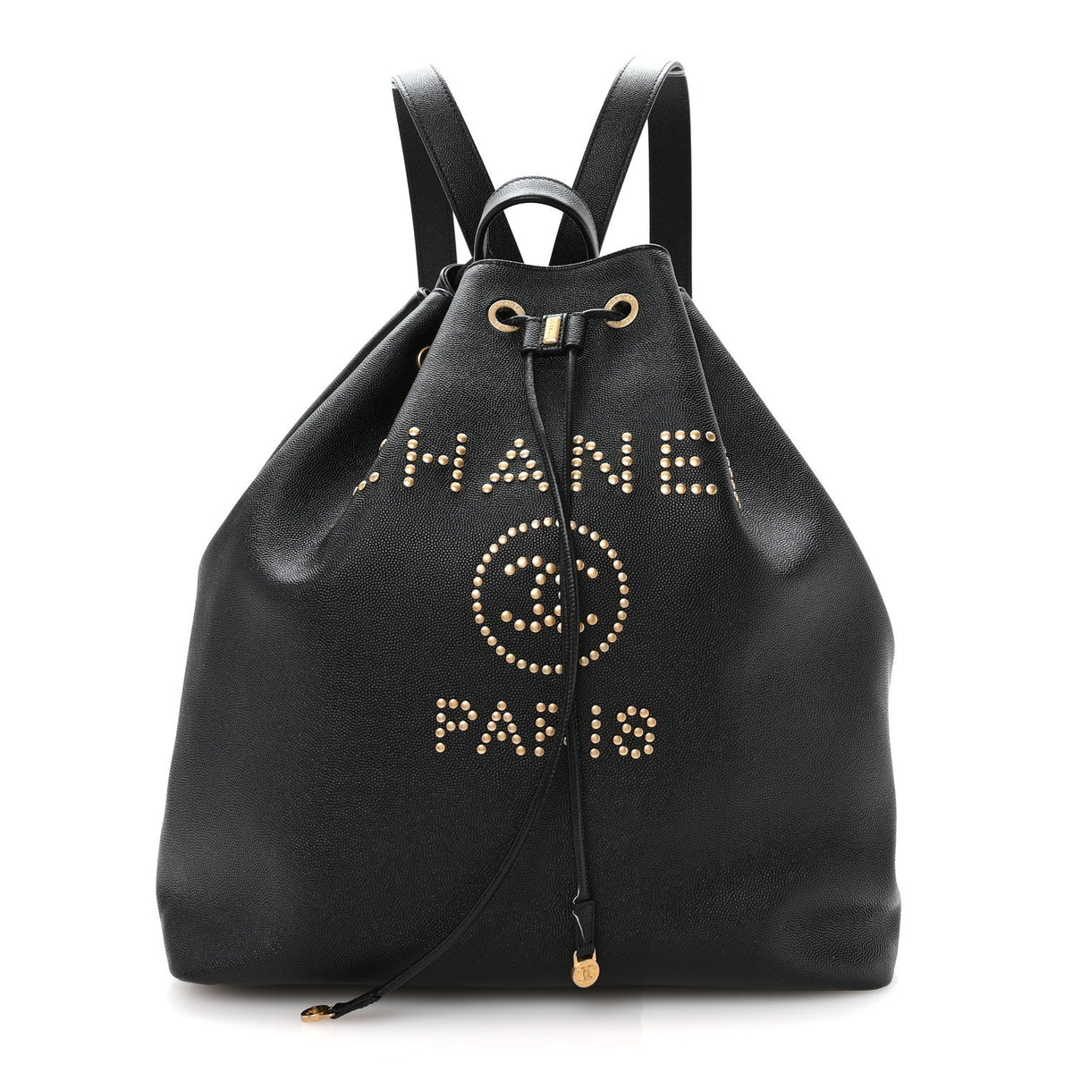 Caviar Deauville Drawstring Backpack Black