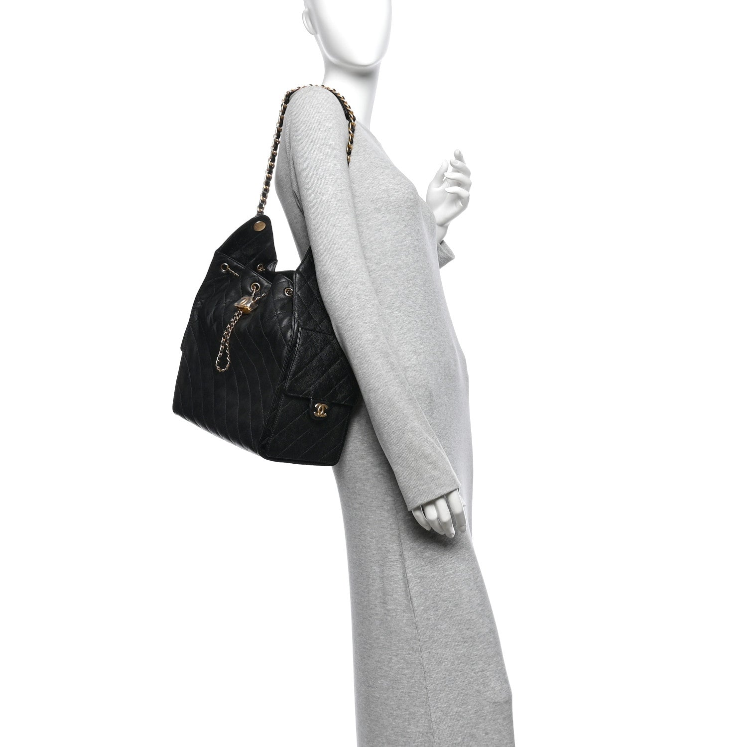 Caviar Quilted Medium Chanel 25 Handbag Black