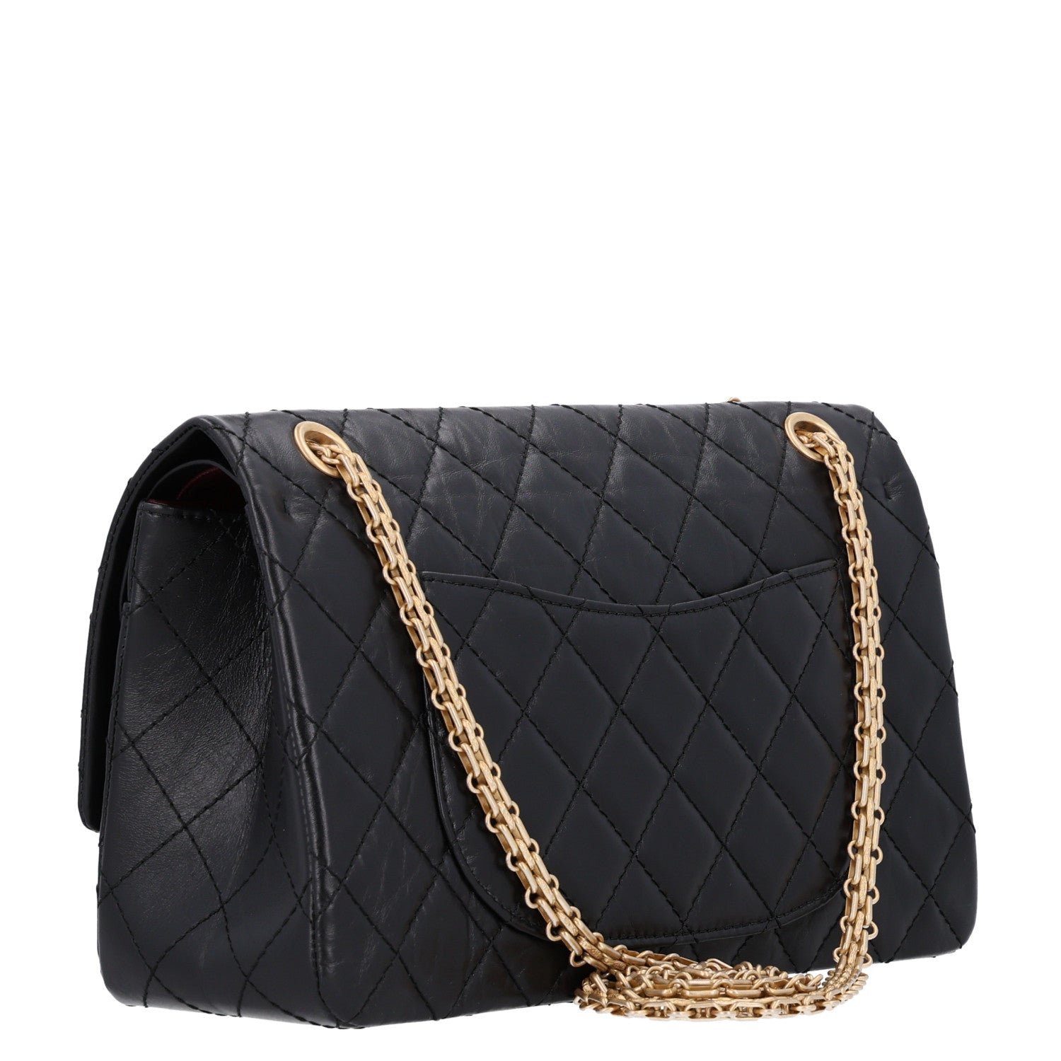 Aged Calfskin Quilted 2.55 Reissue 226 Flap Black