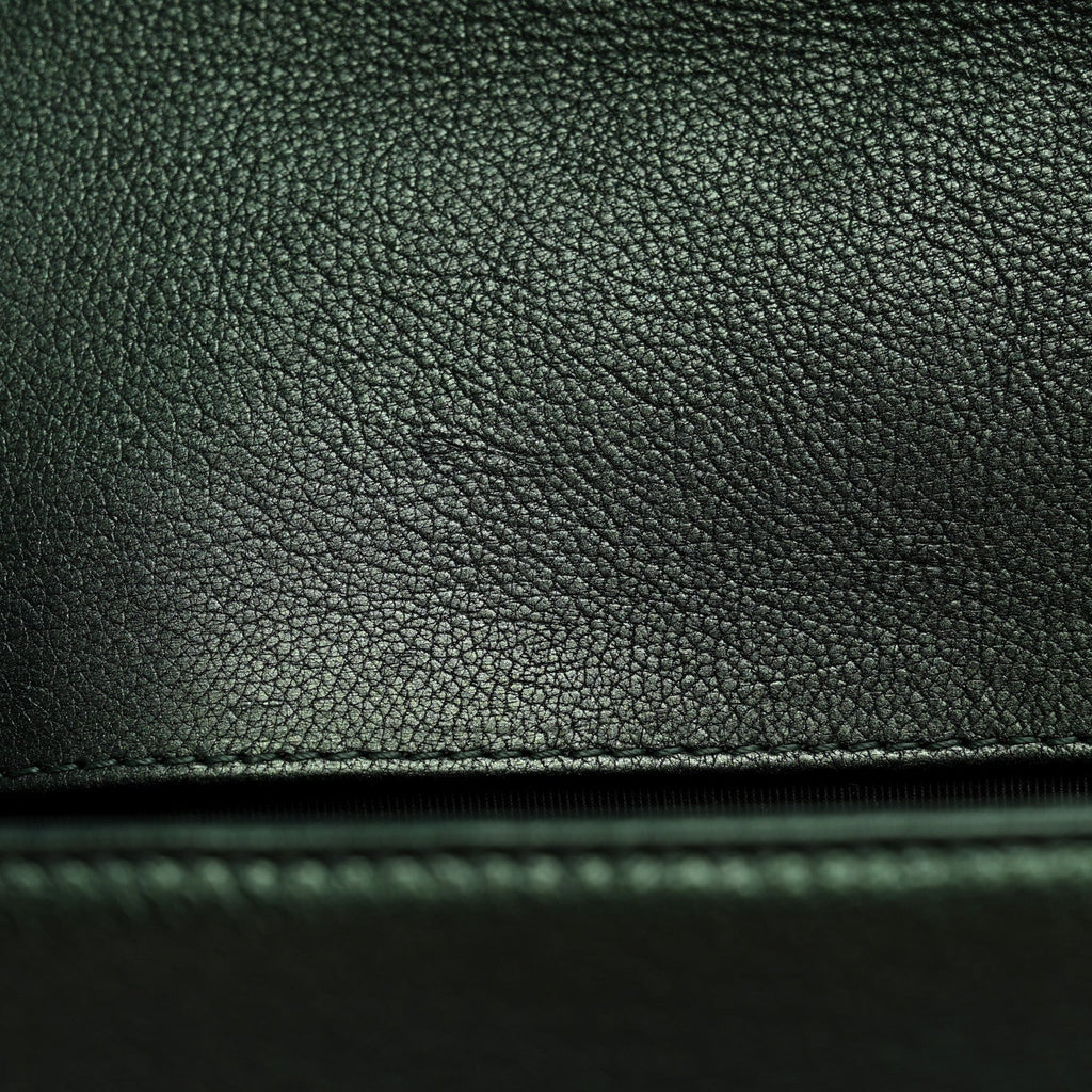 Iridescent Goatskin Quilted Medium Boy Flap Green