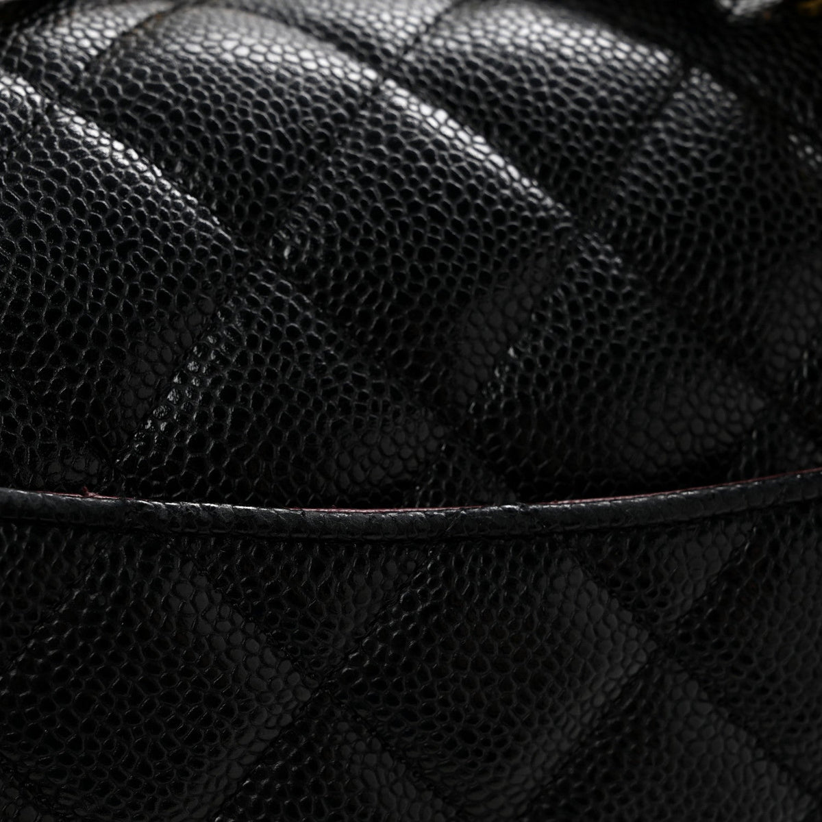 Caviar Quilted Jumbo Double Flap Black