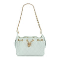 Caviar Quilted Mini Chanel 25 Handbag Light Green