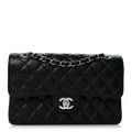 Caviar Quilted Small Double Flap Black