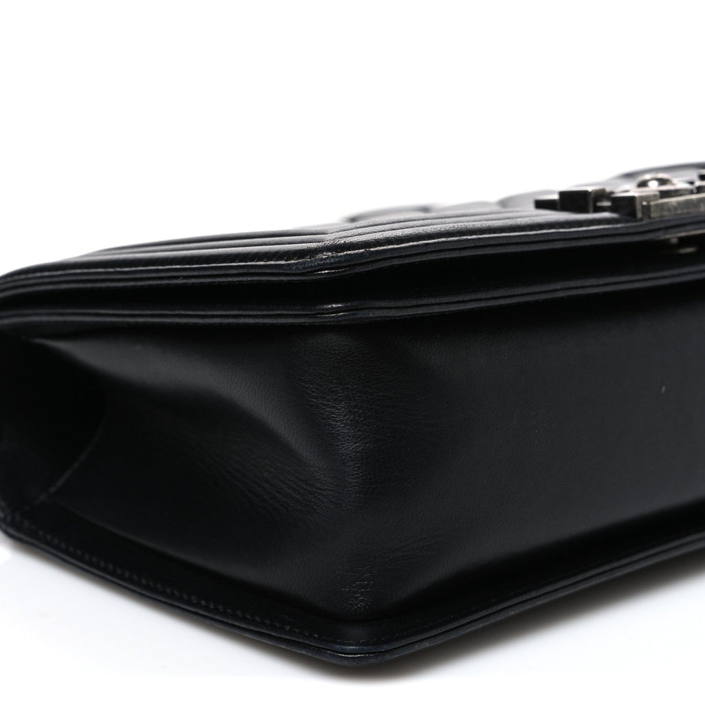Lambskin Quilted Medium Boy Flap Black