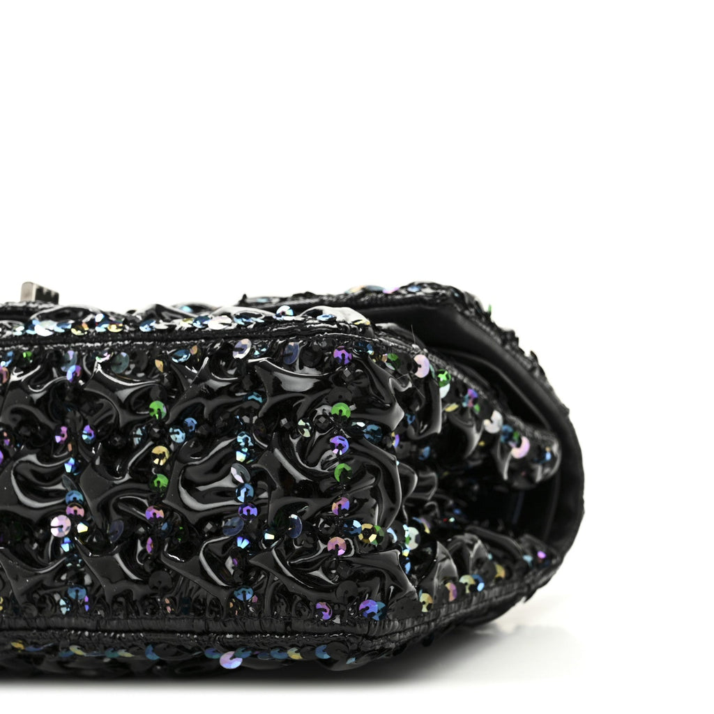 Patent Sequin Crystal Ruched 2.55 Reissue 225 Flap Black