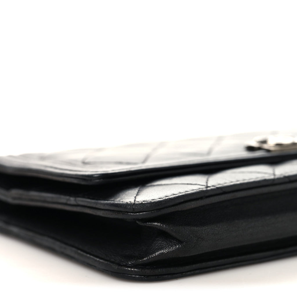 Lambskin Quilted Boy Wallet On Chain WOC Black