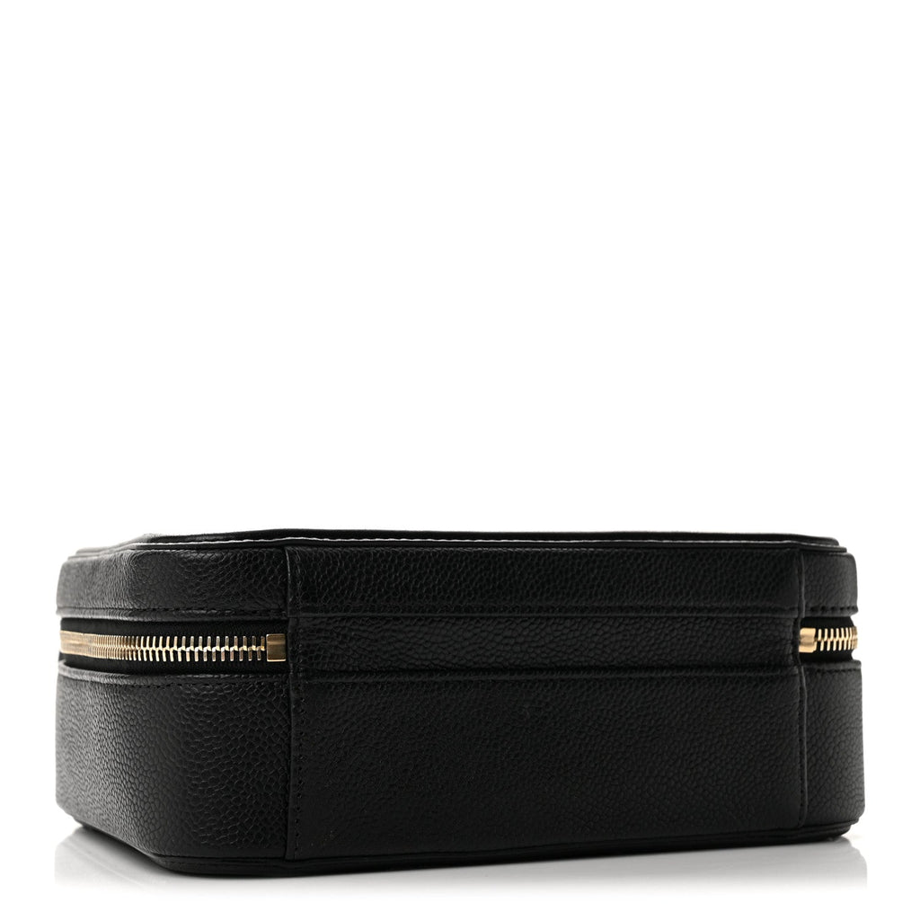 Caviar Quilted Medium CC Filigree Vanity Case Black