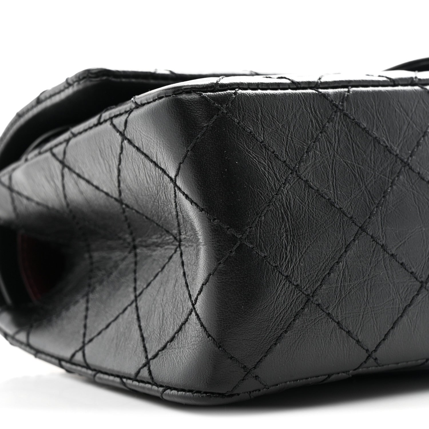 Aged Calfskin Quilted 2.55 Reissue 225 Flap Black