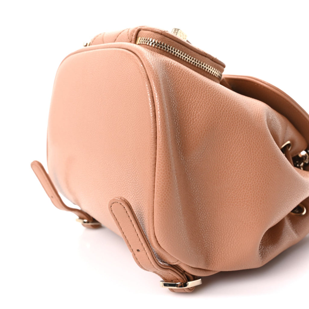 Caviar Quilted Mini Business Affinity Backpack Brown