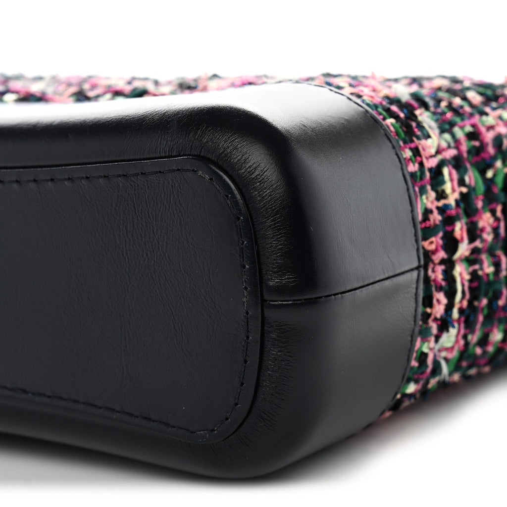 Tweed Calfskin Small Gabrielle Hobo Navy Blue Multicolor