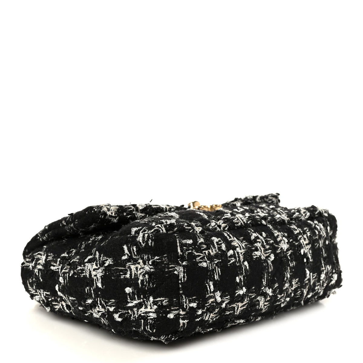Tweed Quilted Medium Chanel 19 Flap Black Silver Ecru