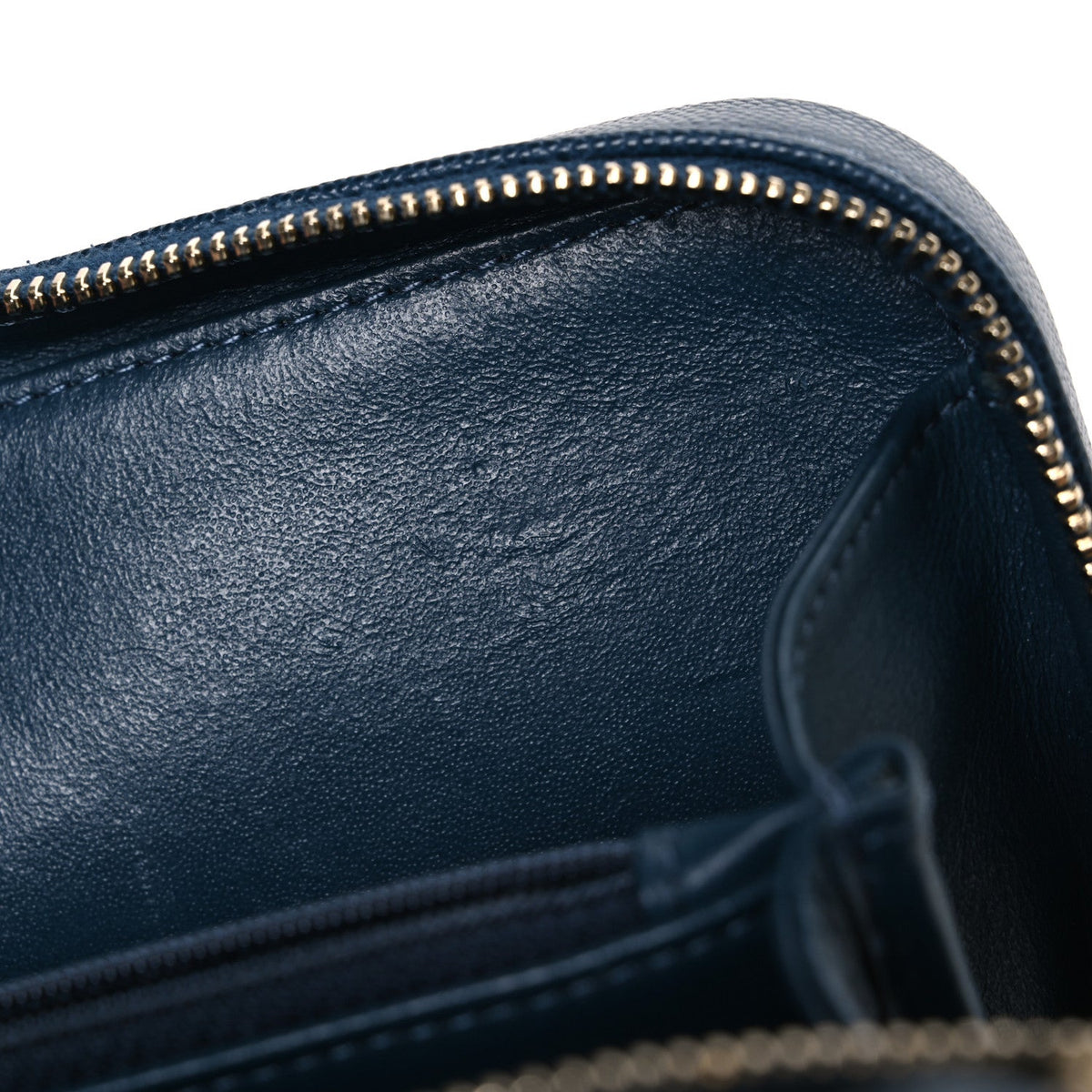 Caviar Quilted Medium CC Filigree Vanity Case Dark Blue