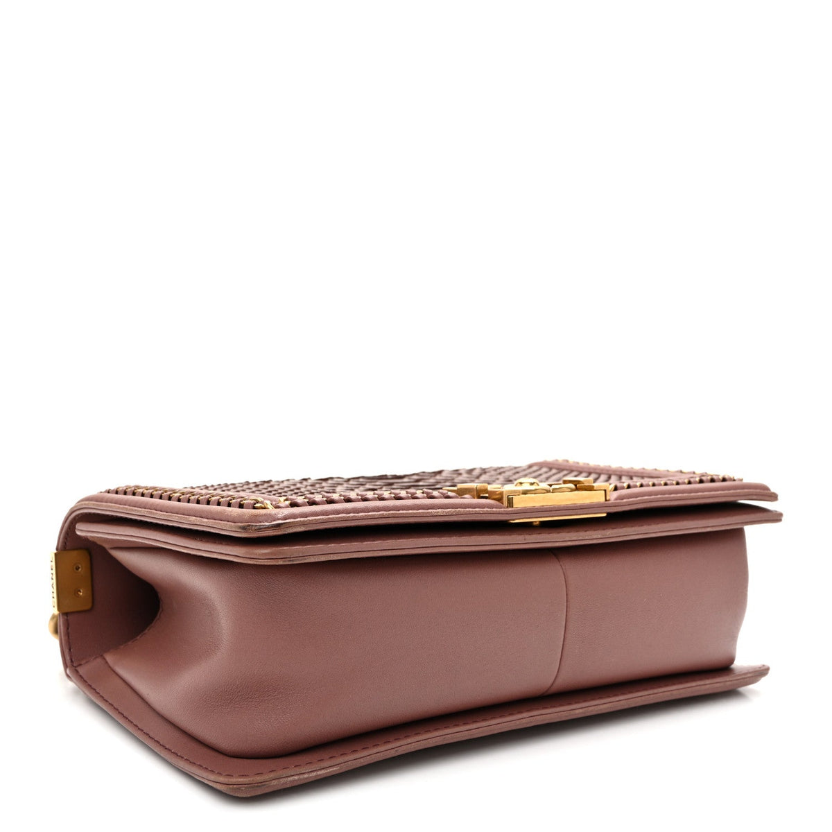 Snakeskin Calfskin Medium Chain Around Top Handle Boy Flap Mauve