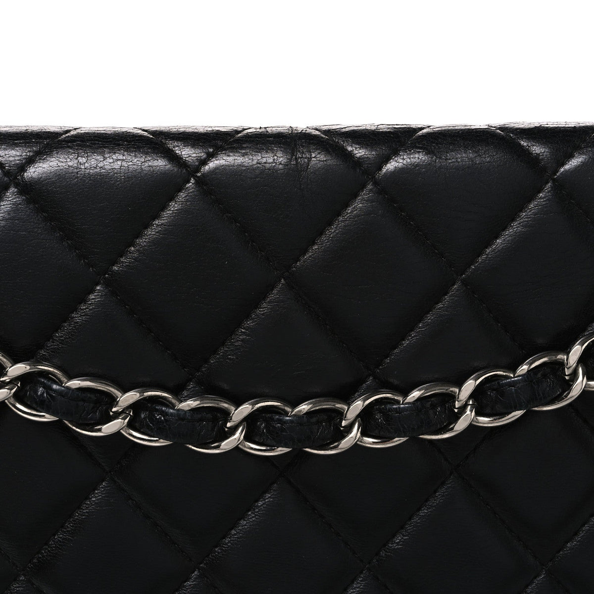 Lambskin Quilted Maxi Double Flap Black