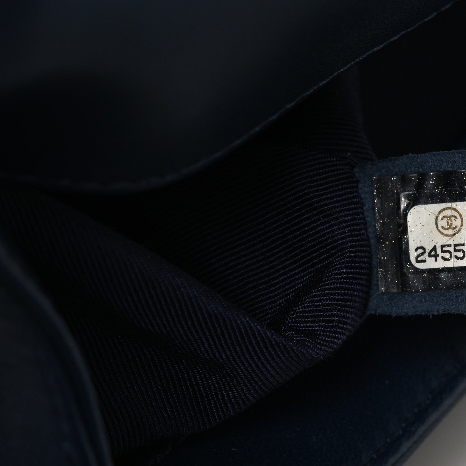 Lambskin Quilted Medium Boy Flap Dark Navy