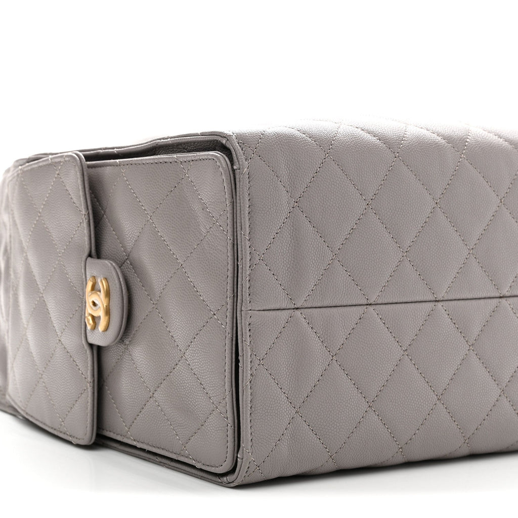 Caviar Quilted Medium Chanel 25 Handbag Dark Grey
