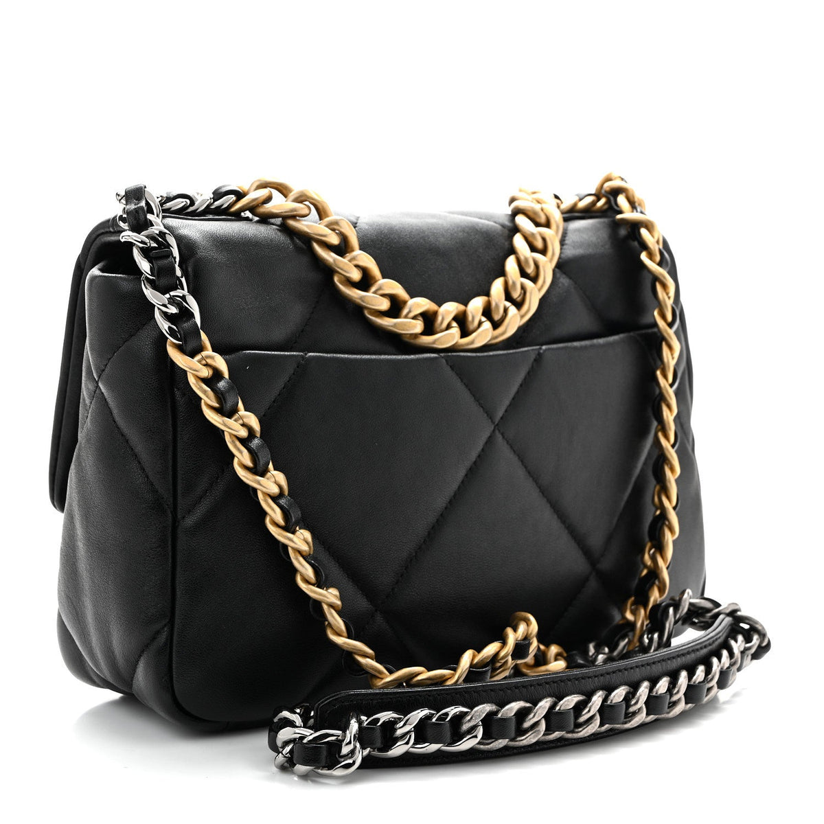 Lambskin Quilted Medium Chanel 19 Flap Black