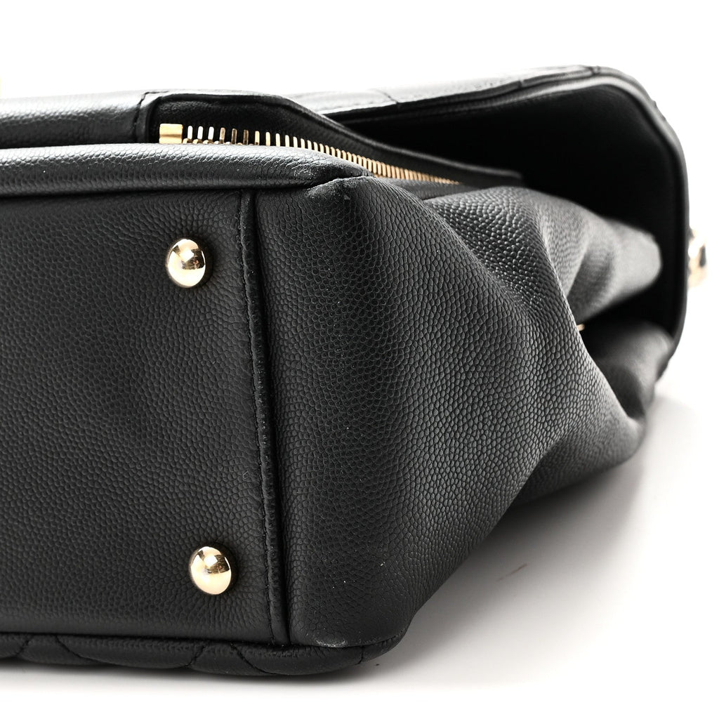 Caviar Quilted Large Business Affinity Flap Black Black