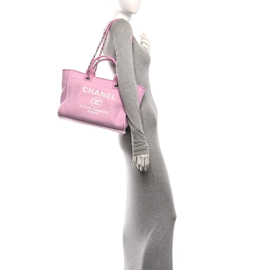 Mixed Fibers Small Deauville Tote Dark Pink