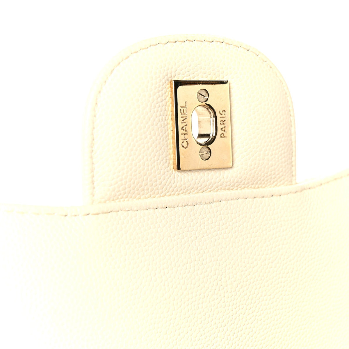 Caviar Quilted Jumbo Double Flap White