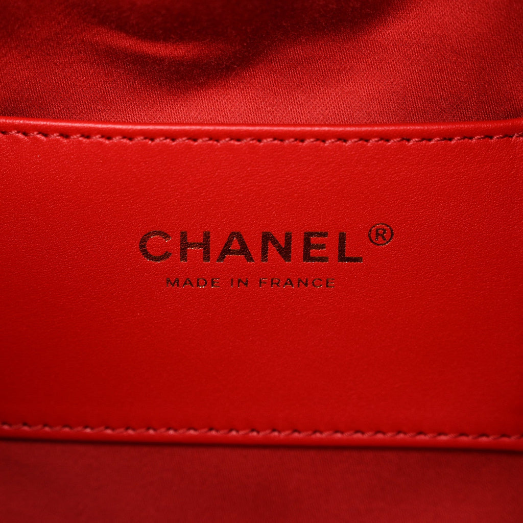 Caviar Quilted Small Chanel 25 Handbag Dark Red