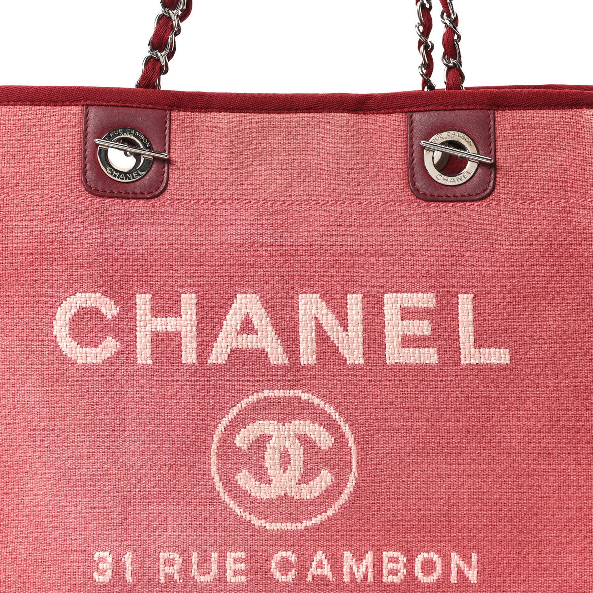 Canvas Small Deauville Tote Red